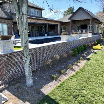 Custom Retaining Wall and Pool by Bedrock Pools Nashville