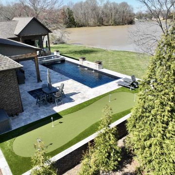 Custom Pool and Putting Green in Nashville by Bedrock Pools Nashville