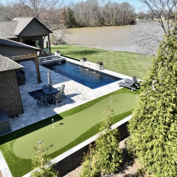 Custom Pool and Putting Green in Nashville by Bedrock Pools Nashville