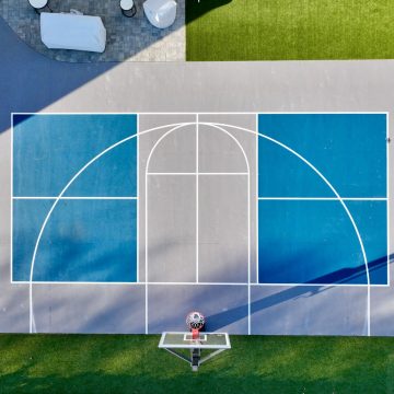 Aerial image of a Custom Sports Court by Bedrock Pools Nashville